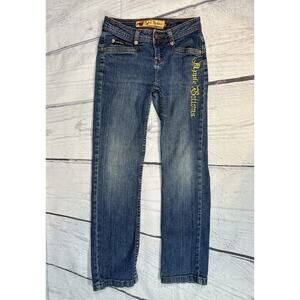Vintage Apple Bottoms Girls Jeans Size 12 Blue Wash Logo Embroidered Y2K Denim